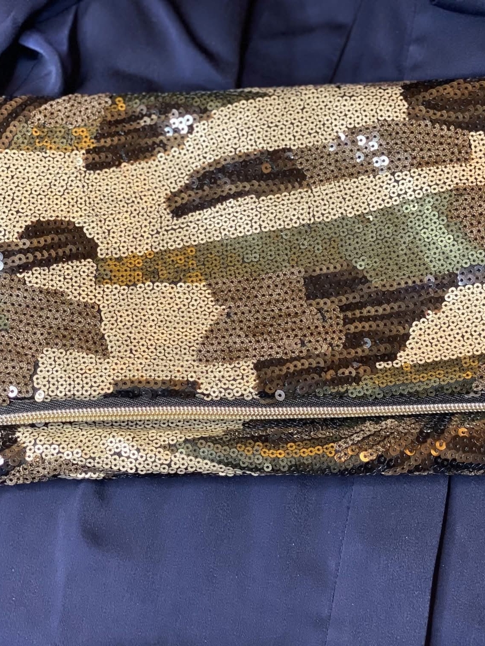 Camouflage Sequin Clutch Bag - Green Camo Stella & Dot Margeaux Clutch NIB - Picture 4 of 16